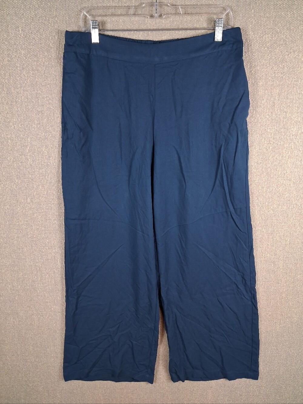 Old Navy Playa Wide Leg Pants Womens Size L Petite Blue High Rise Pull On NWT